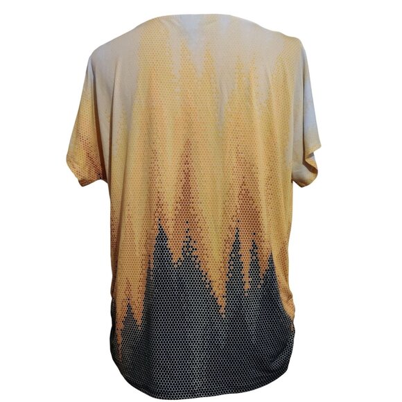 JM Collection Womens Blouse Rhinestone Grommet Embellished Gradient Top Size M - Picture 3 of 8